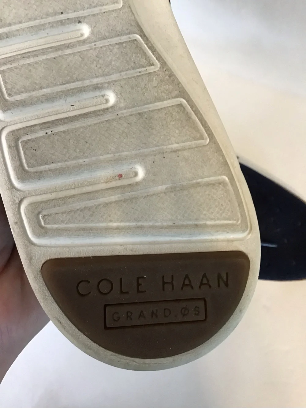 Cole Haan Men's Navy Knit Lace-Up Oxfords with Brown Trim 9.5